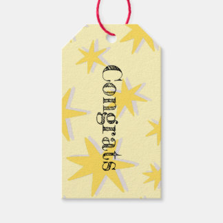 Trendy congratulations mustard background Retro Gift Tags