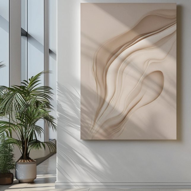 Trendy Contemporary Beige Abstract Art Poster (Creator Uploaded)