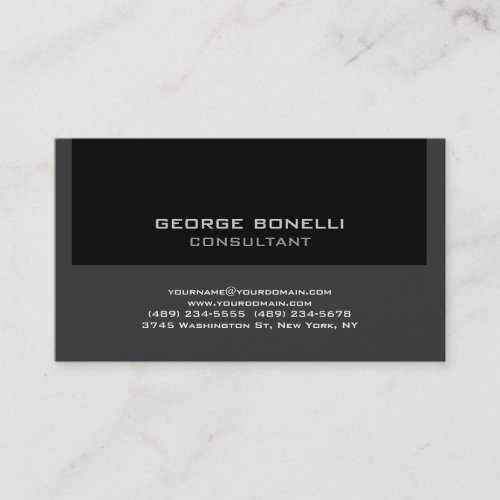 Trendy Contemporary Black Gray Business Card
