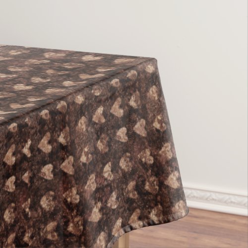 Trendy Contemporary Heart Pattern Christmas Tablecloth