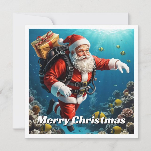 Trendy Contemporary Merry Christmas Non-Photo Holiday Card (Front)