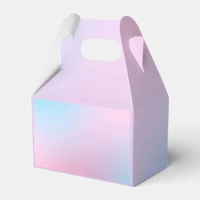 Trendy Contemporary Teal Pink Blue Party Supplies Favor Boxes (Front Side)