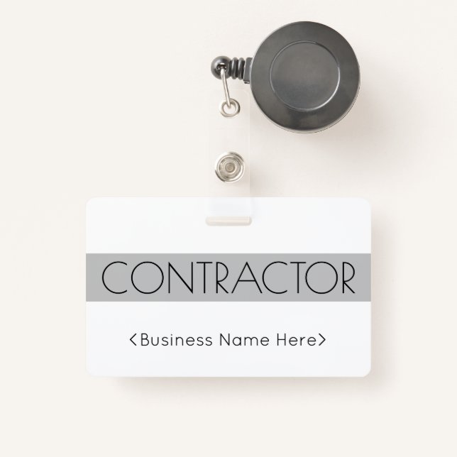 Trendy "CONTRACTOR" Badge (Front with Retractable)