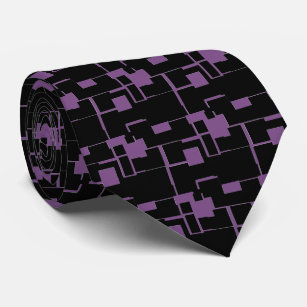 Trendy Cool Black/Purple Pattern Tie
