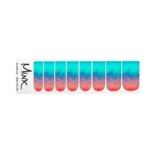 Trendy cool Blue Green Orange Abstract Pattern Minx Nail Art