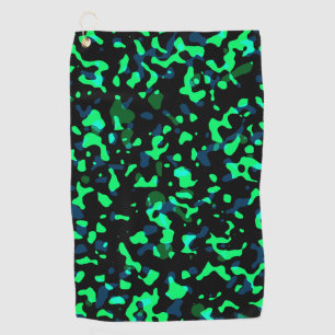 Trendy Cool Blue Seagreen Camouflage Pattern Golf Towel