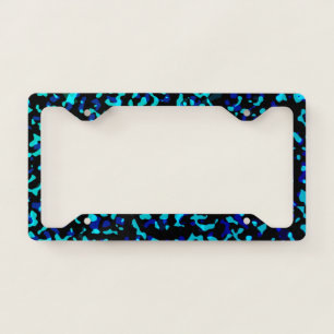 Trendy Cool Blue Seagreen Camouflage Pattern License Plate Frame