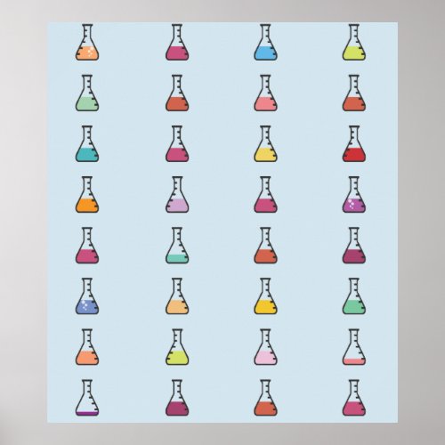 Trendy cool Chemistry Beaker illustration Poster