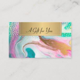Trendy Cool Colorful Gold Marble Confetti Discount Card