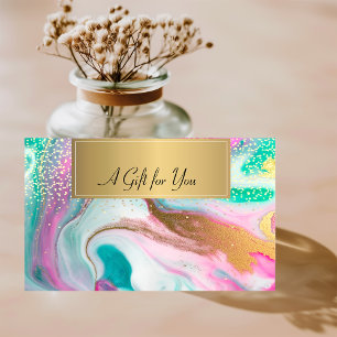 Trendy Cool Colorful Gold Marble Confetti  Discount Card
