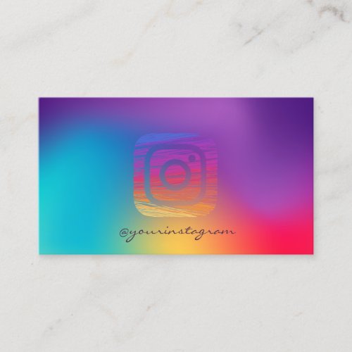 Trendy Cool Colorful Holographic Instagram Business Card