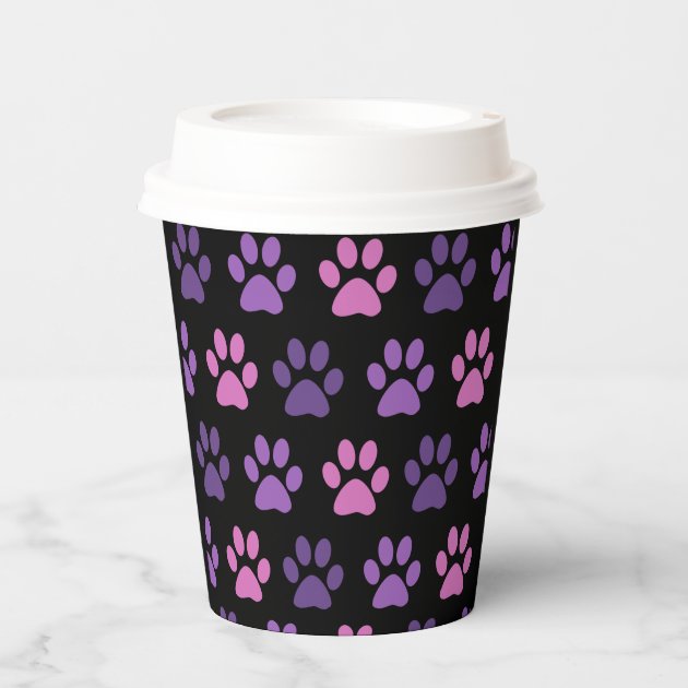 Trendy Cool Dog Paw Print Designer Colors Bulk Paper Cups Zazzle
