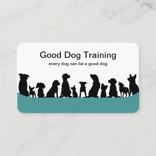 Trendy Cool Dog Trainer Business Cards