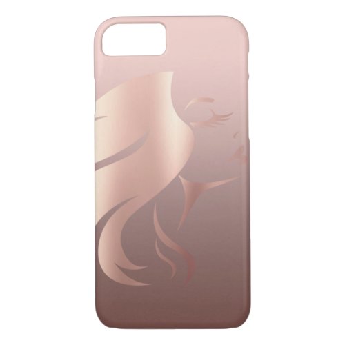 Trendy Cool Girl Face Silhouette iPhone 87 Case