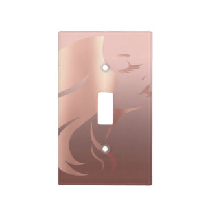 Trendy Cool Girl Face Silhouette Light Switch Cover