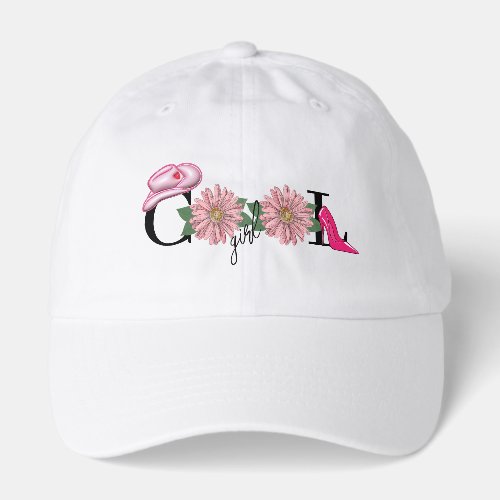 Trendy Cool Girl Floral High Heels & Hat