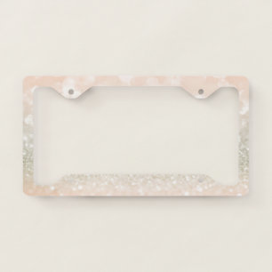 Trendy Cool Glitter Bokeh License Plate Frame