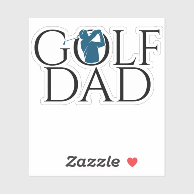 Trendy Cool "GOLF DAD" Blue Custom Cut Vinyl Sticker (Sheet)