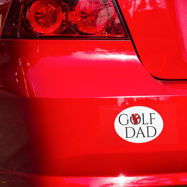 Trendy Cool "GOLF DAD" Red Car Magnet (Creator Uploaded)