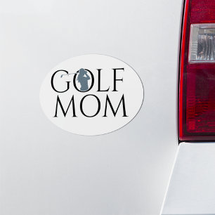 Trendy Cool "GOLF MOM" Navy Blue Car Magnet