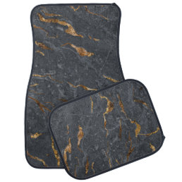 Trendy Cool Gray Gold Marble Stone Car Floor Mat