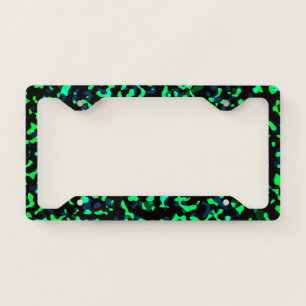 Trendy Cool Green Black Camouflage License Plate Frame