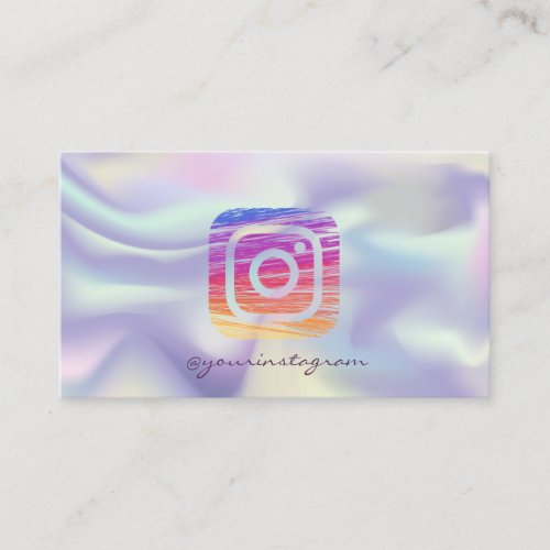 Trendy Cool  Holographic Instagram Social Media Business Card