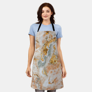 Trendy Cool Marble Gold Touch Apron