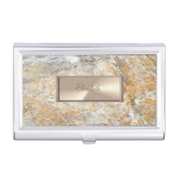 Trendy  Cool Marble Rock Granite Stone , Frame Business Card Case