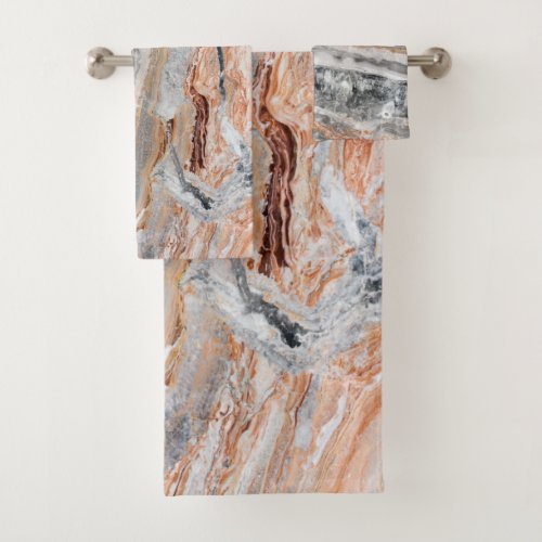 Trendy Cool Marble Stone Pattern  Bath Towel Set