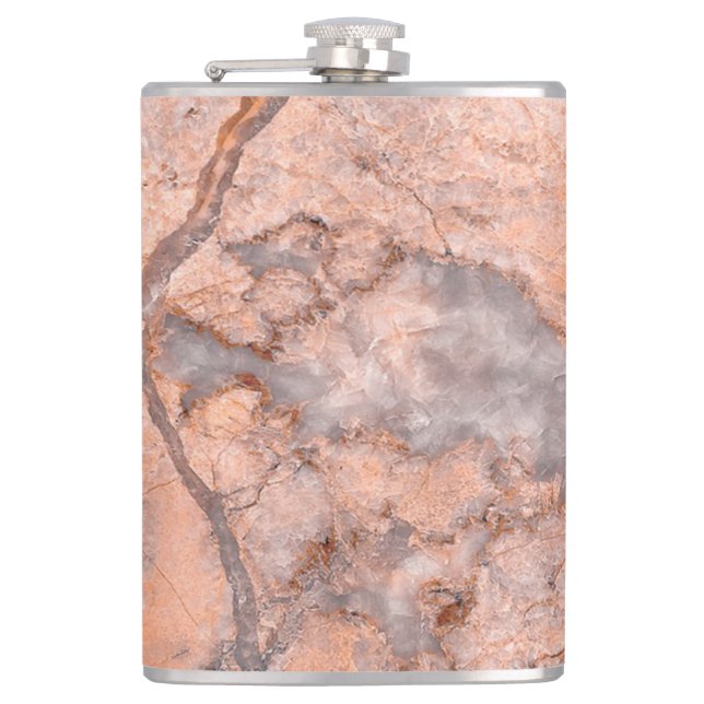 Trendy Cool Marble Stone Texture Flask (Front)