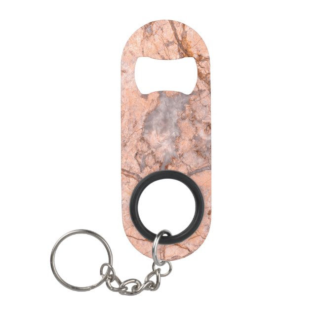Trendy Cool Marble Stone Texture Keychain Bottle Opener (Front)
