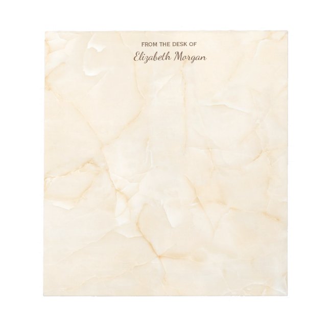 Trendy Cool  Marble Stone Texture - Personalized Notepad (Front)