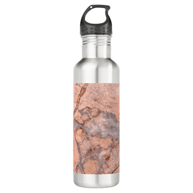 Trendy Cool Marble Stone Texture Stainless Steel Water Bottle (Front)