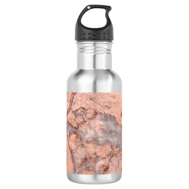 Trendy Cool Marble Stone Texture Stainless Steel Water Bottle (Front)