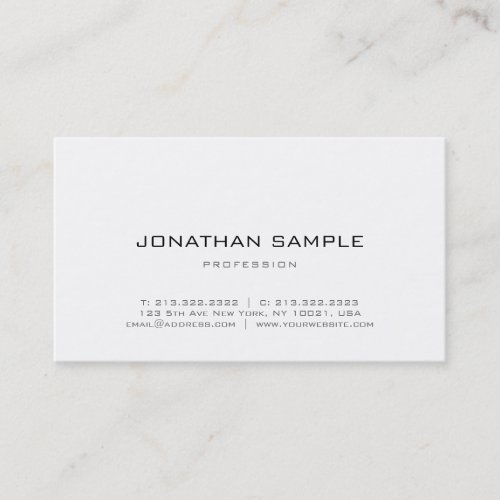 Trendy Cool Minimalist Design Modern Luxury Plain Business Card