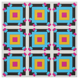 Trendy Cool Modern Mosaic Geometric Pattern Fabric