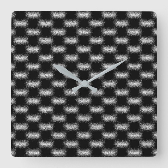 Trendy Cool Modern Unique Abstract Patterns Square Wall Clock (Front)