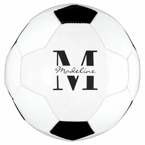 Trendy Cool Monogram Custom Name Sporty Soccer Ball