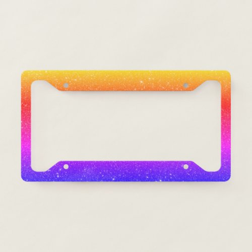 Trendy Cool Ombre Glitter License  License Plate Frame