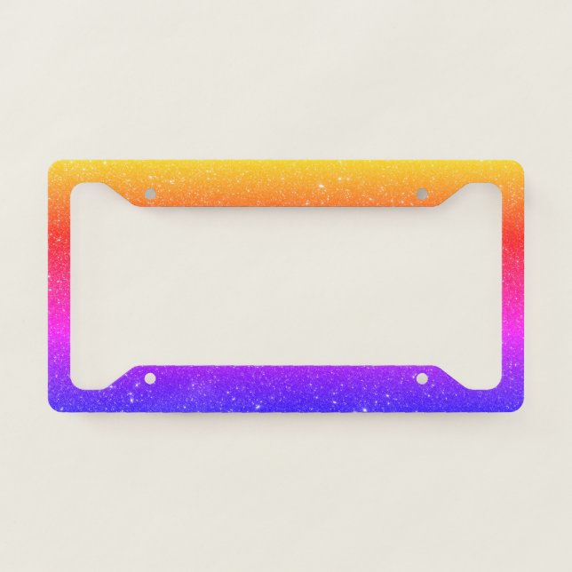 Trendy Cool Ombre Glitter License  License Plate Frame (Front)
