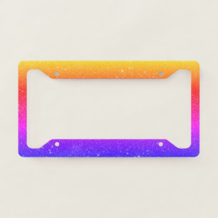 Trendy Cool Ombre Glitter License Plate Frame