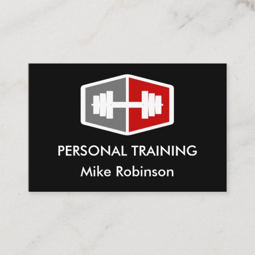 Trendy Cool Personal Trainer Fitness Business Card