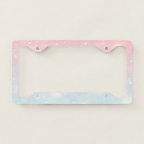 Trendy Cool Pink Blue Bokeh License Plate Frame