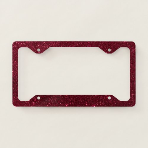 Trendy Cool Red Glitter License Plate Frame