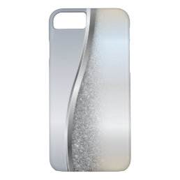 Trendy Cool Silver Glitter - Personalized iPhone 8/7 Case