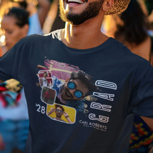 Trendy Cool Smudge 4 Photo Collage Grad T-Shirt