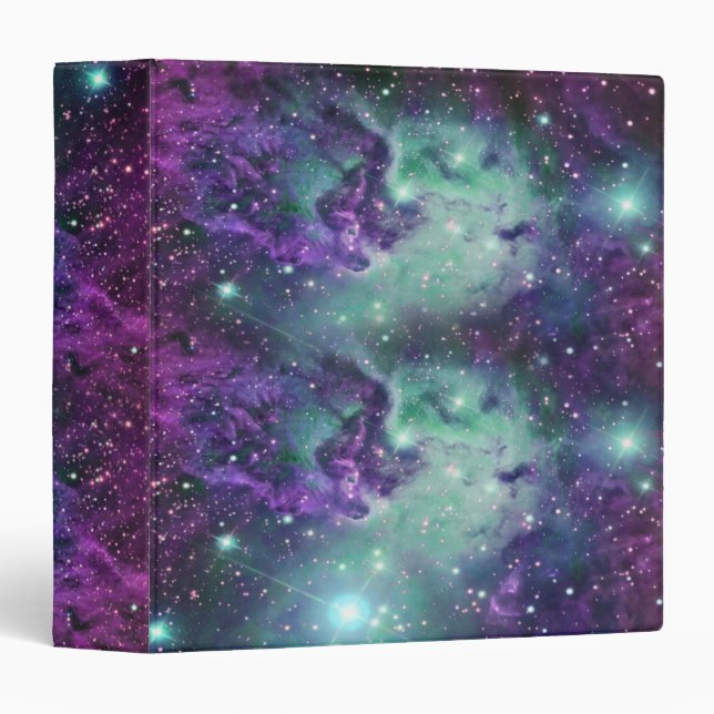 Trendy Cool Sparkly New Nebula Design Binder (Front/Spine)