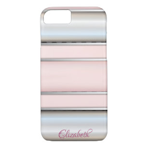 Trendy Cool Striped Silver - Personalized iPhone 8/7 Case