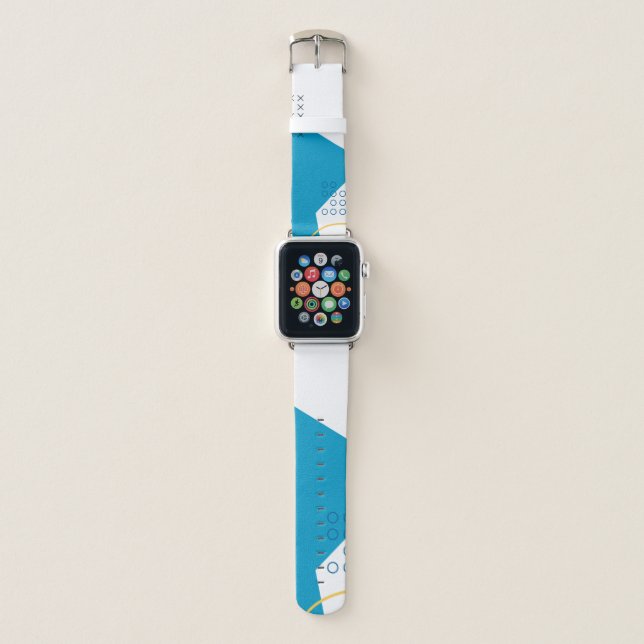 Trendy, cool, urban geometric Memphis illustration Apple Watch Band (Front)